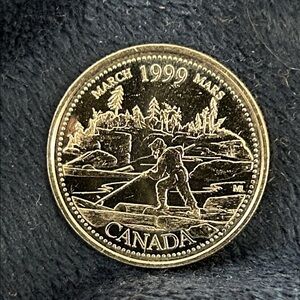 Rare 1999 Error on N in Canada. on 25 cents coin circulated ungraded